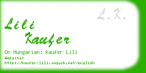 lili kaufer business card